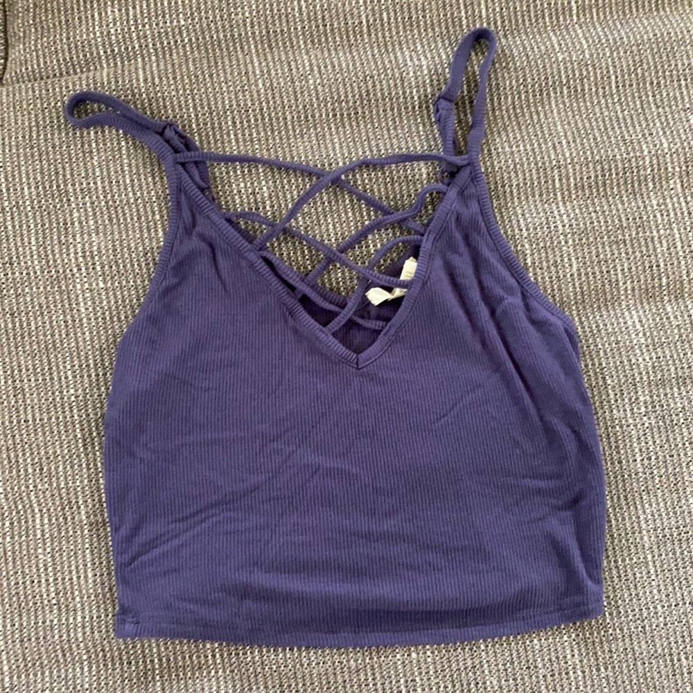 Blue crop top, M